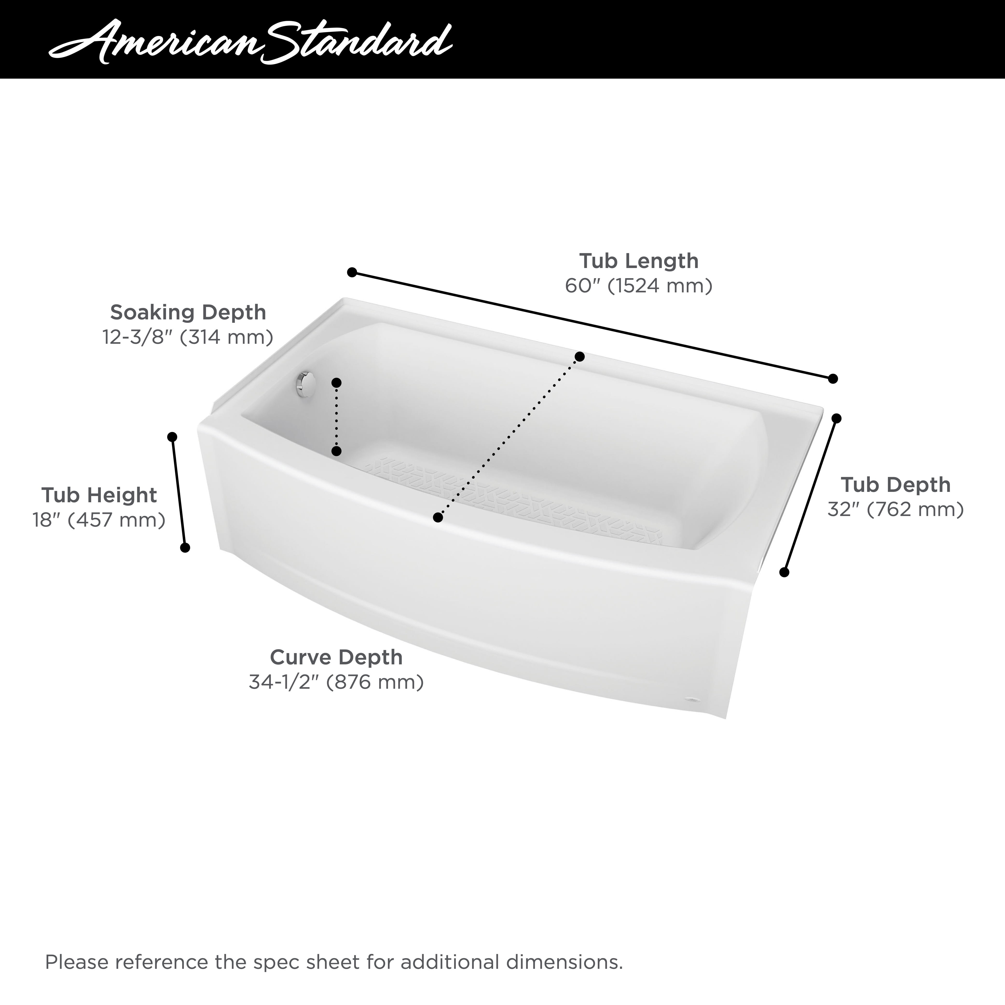 Elevate™ 5x30-inch Integral Apron Bathtub with Left-hand Outlet